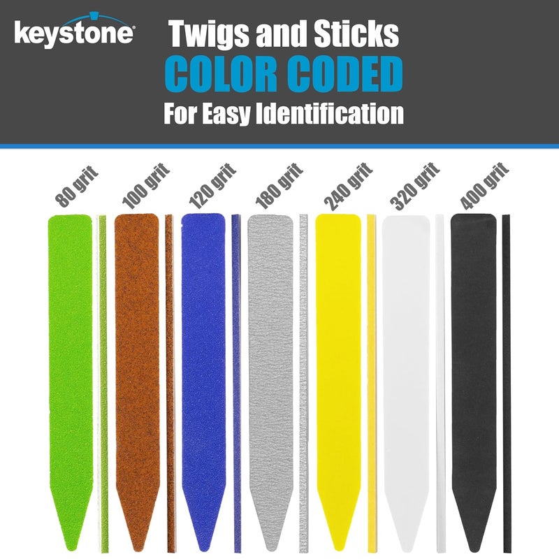 KeyStone 121 Pcs Hobby Sanding Sticks for Plastic Models, Wood, Metal, 3D Prints, Arts, Crafts, Polishing Twigs, Assorted Mixed Grit Detail Sanding Sticks (121 Piece Detail Kit) - Image 2